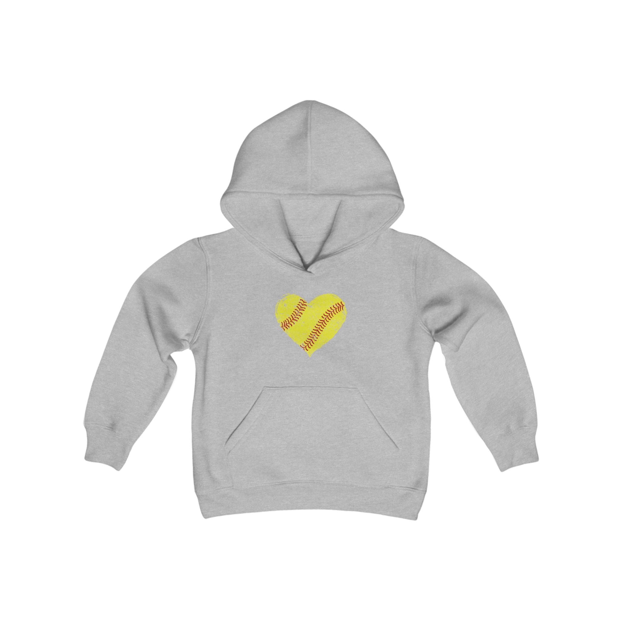 Youth Softball Heart Hoodie