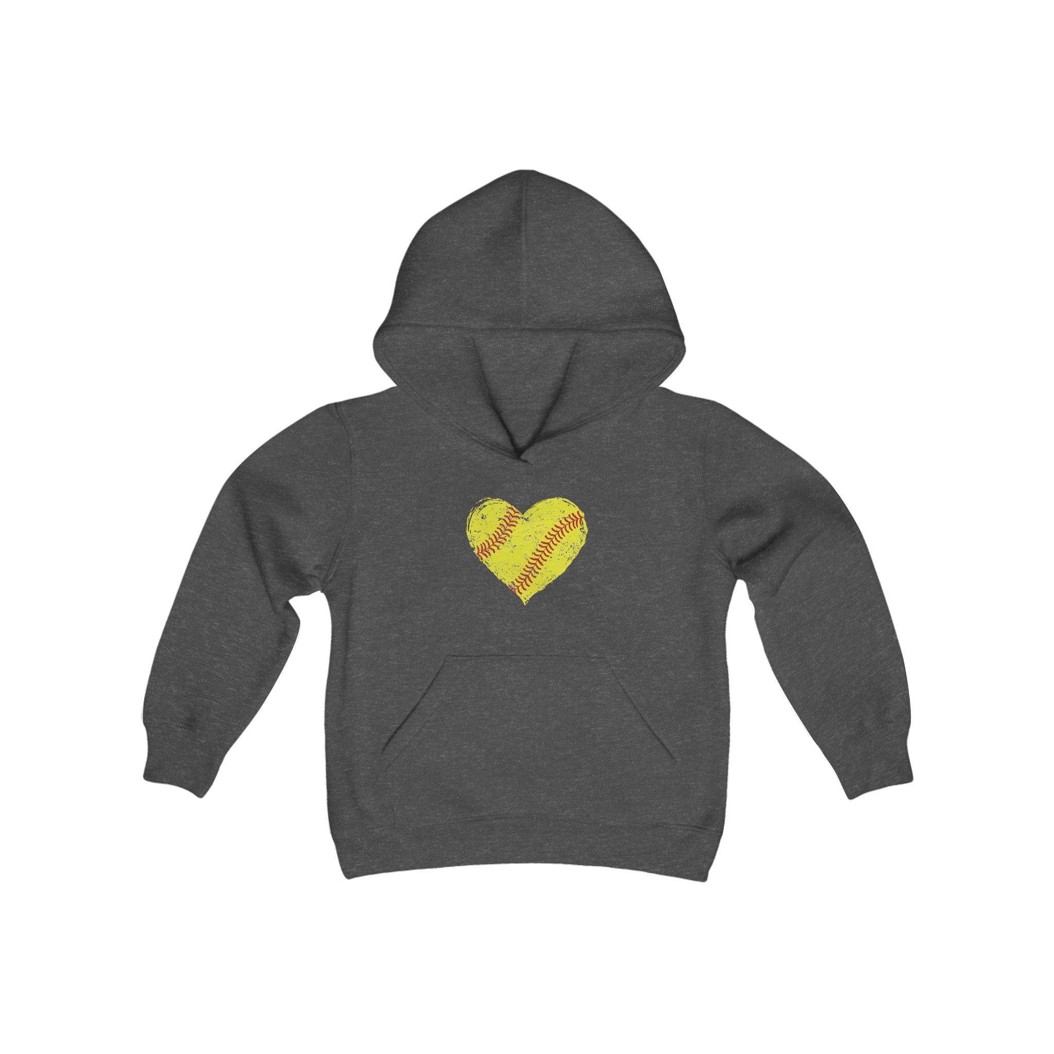 Youth Softball Heart Hoodie