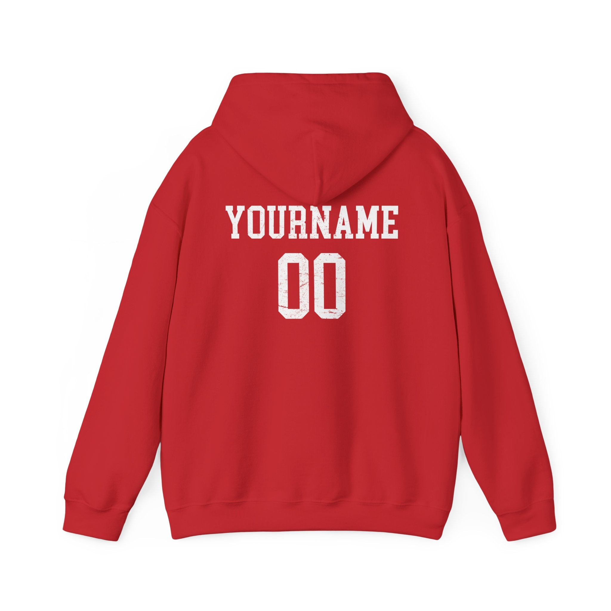 Custom Baseball Heart Player Name & Number Hoodie