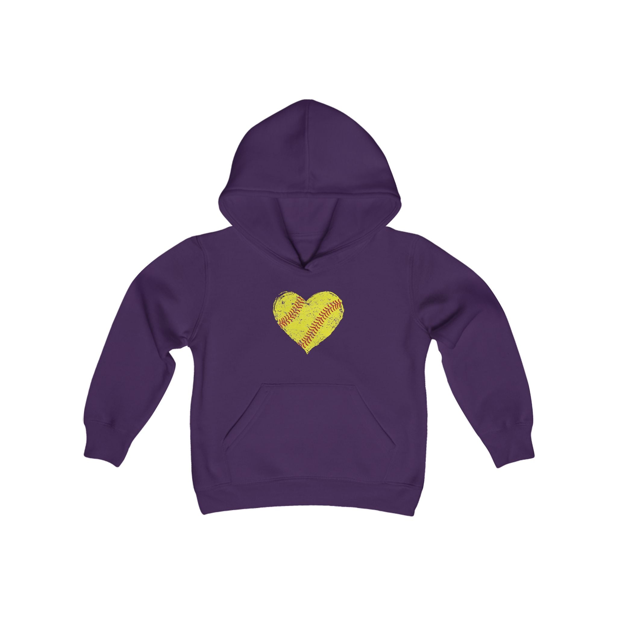 Youth Softball Heart Hoodie