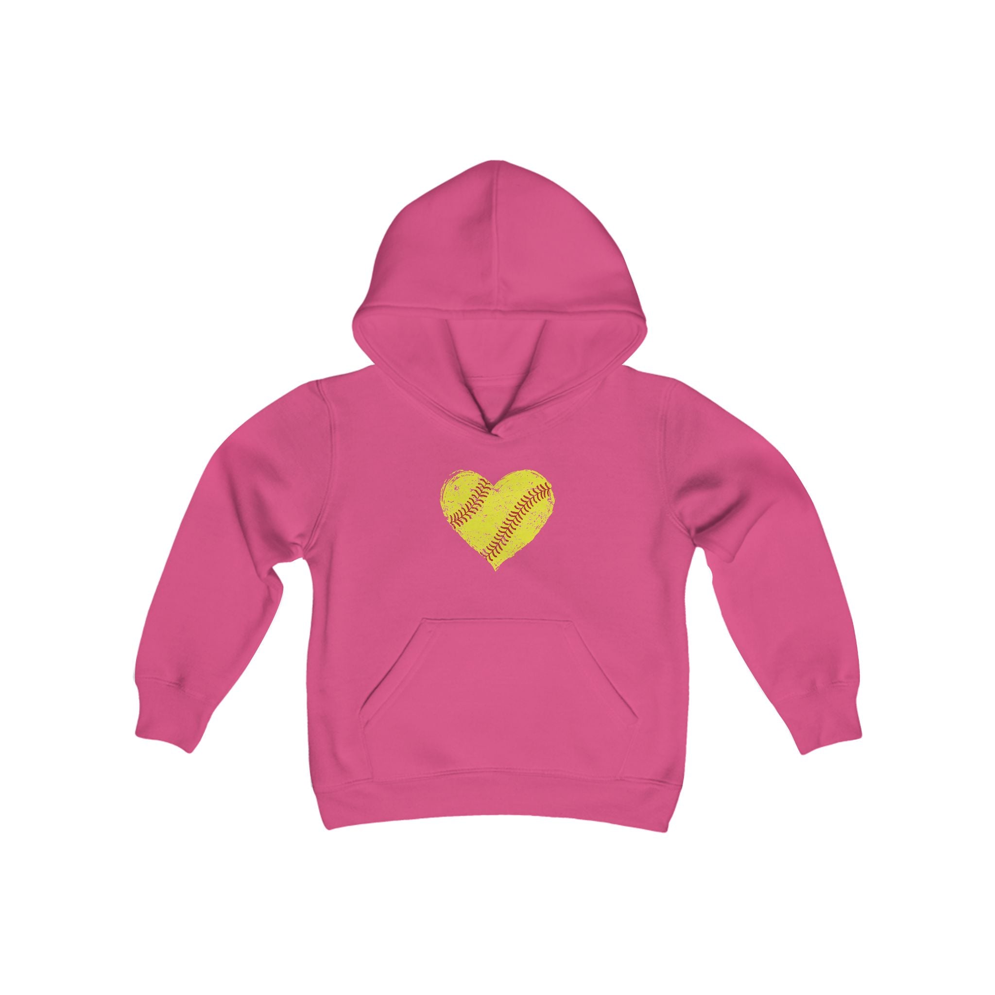 Youth Softball Heart Hoodie