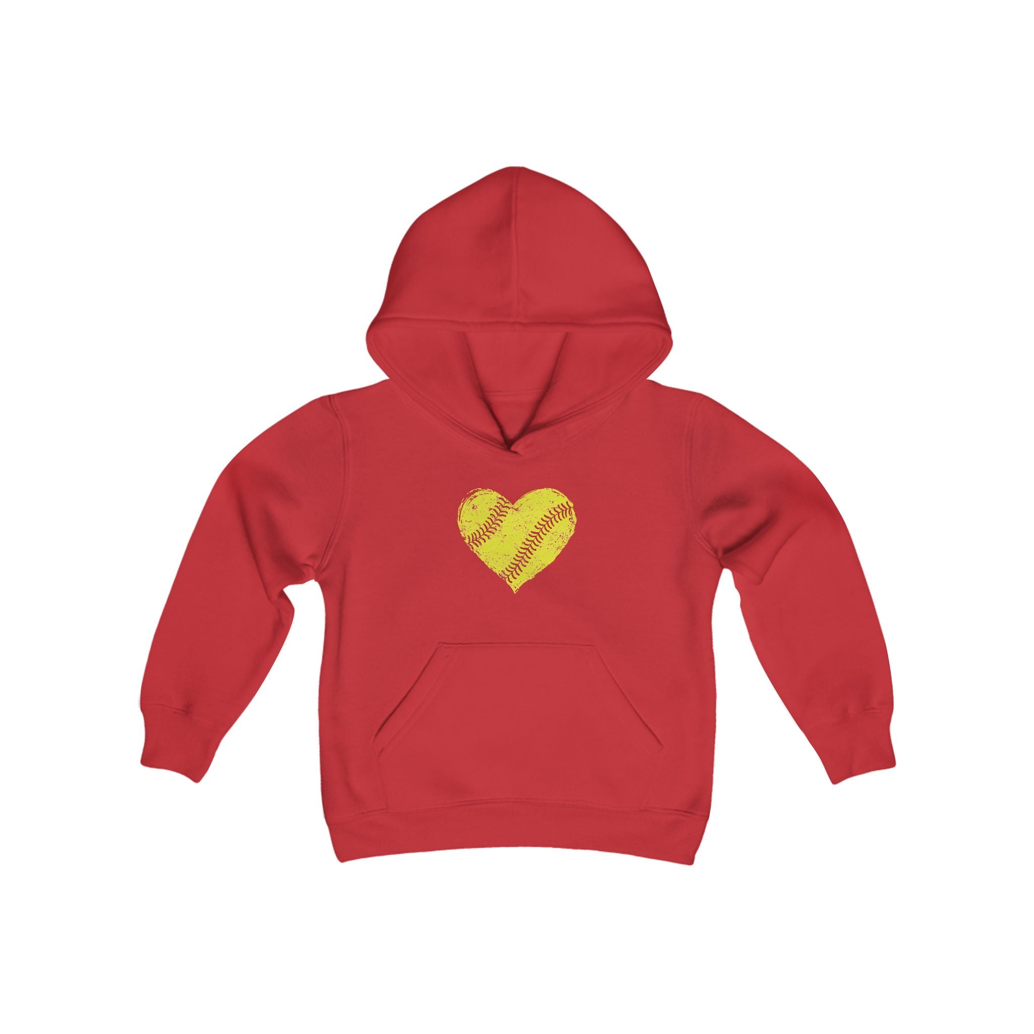 Youth Softball Heart Hoodie