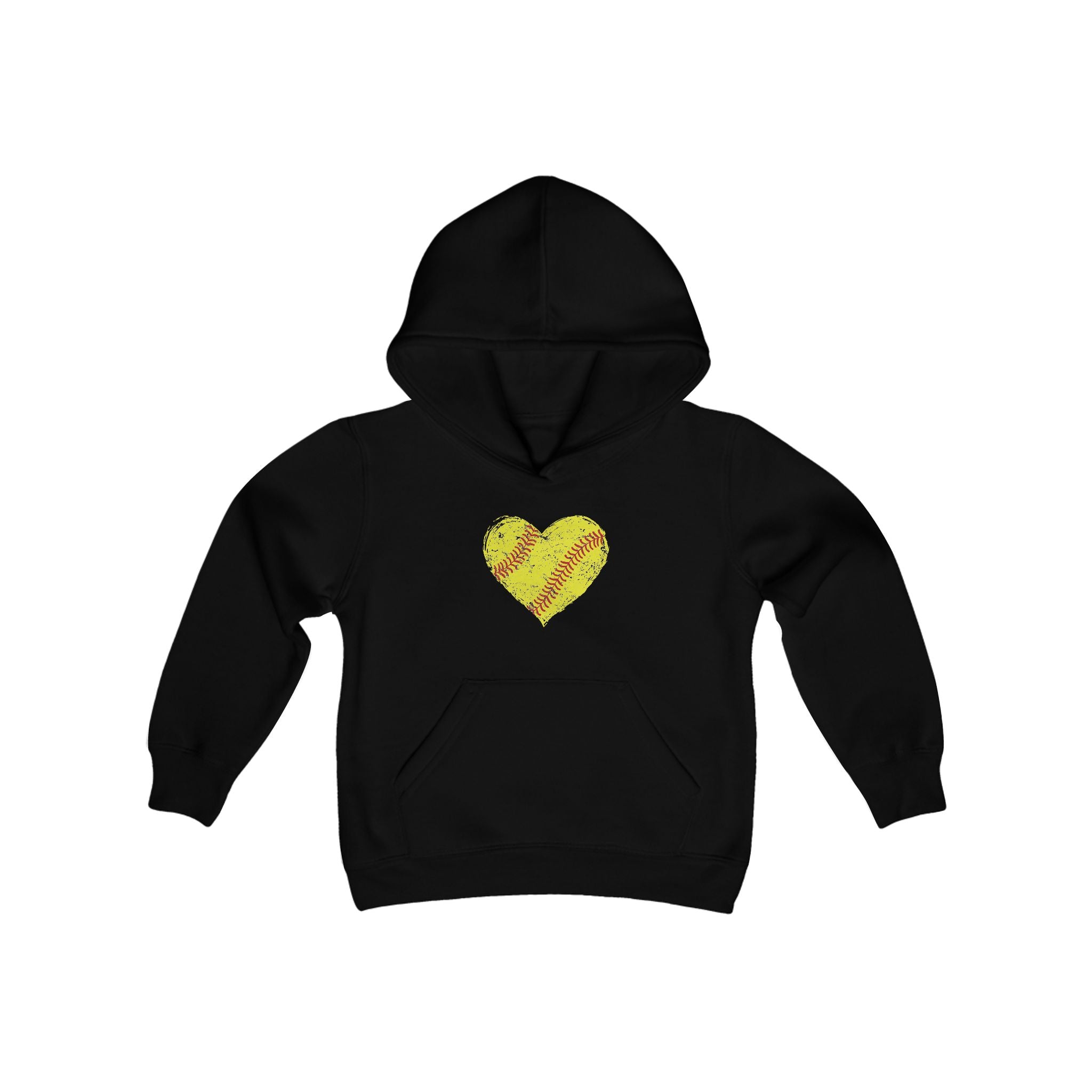 Youth Softball Heart Hoodie