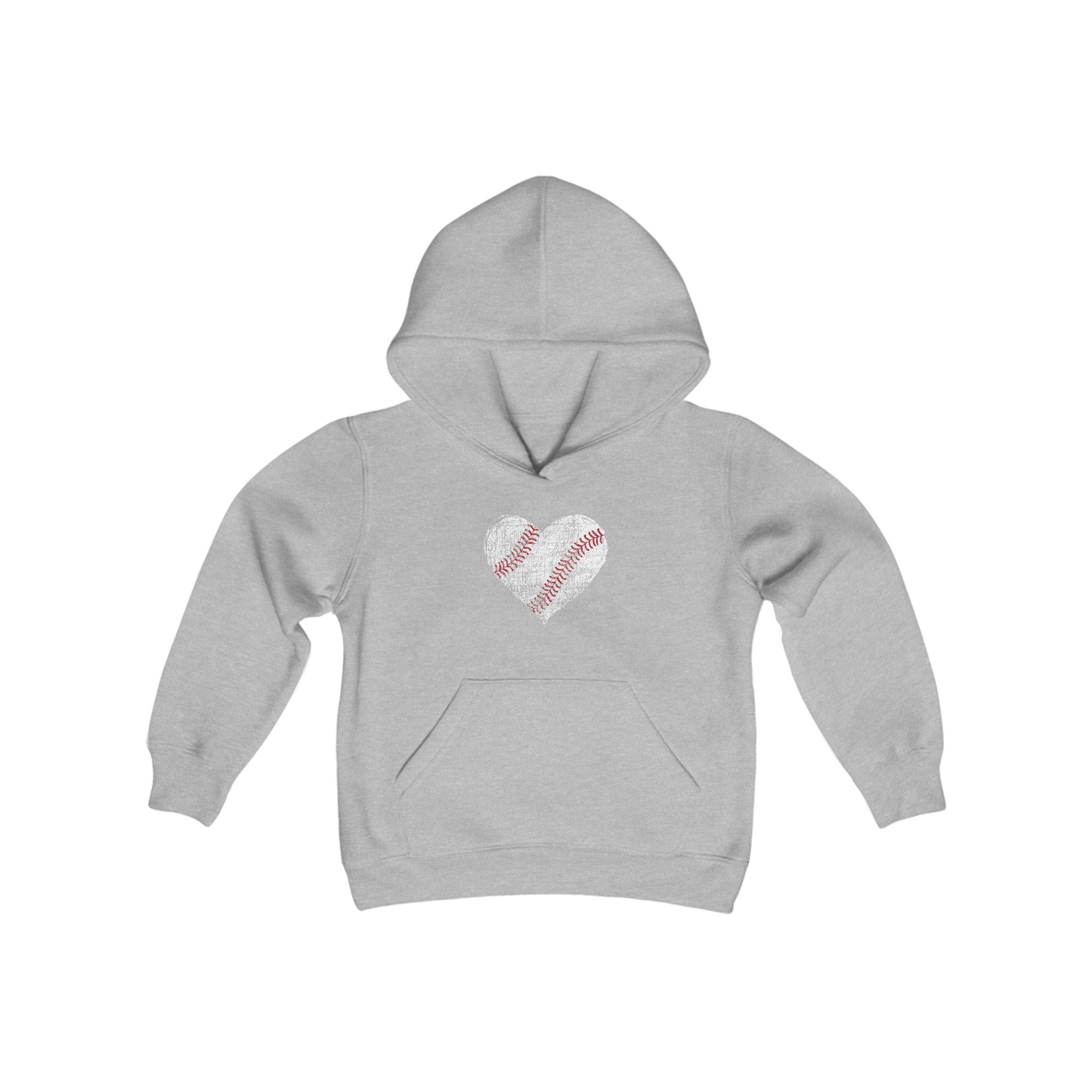 Youth Baseball Heart Hoodie