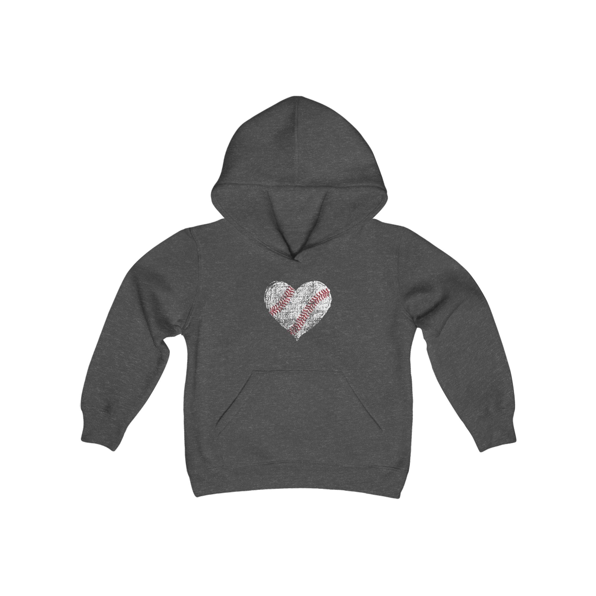 Youth Baseball Heart Hoodie