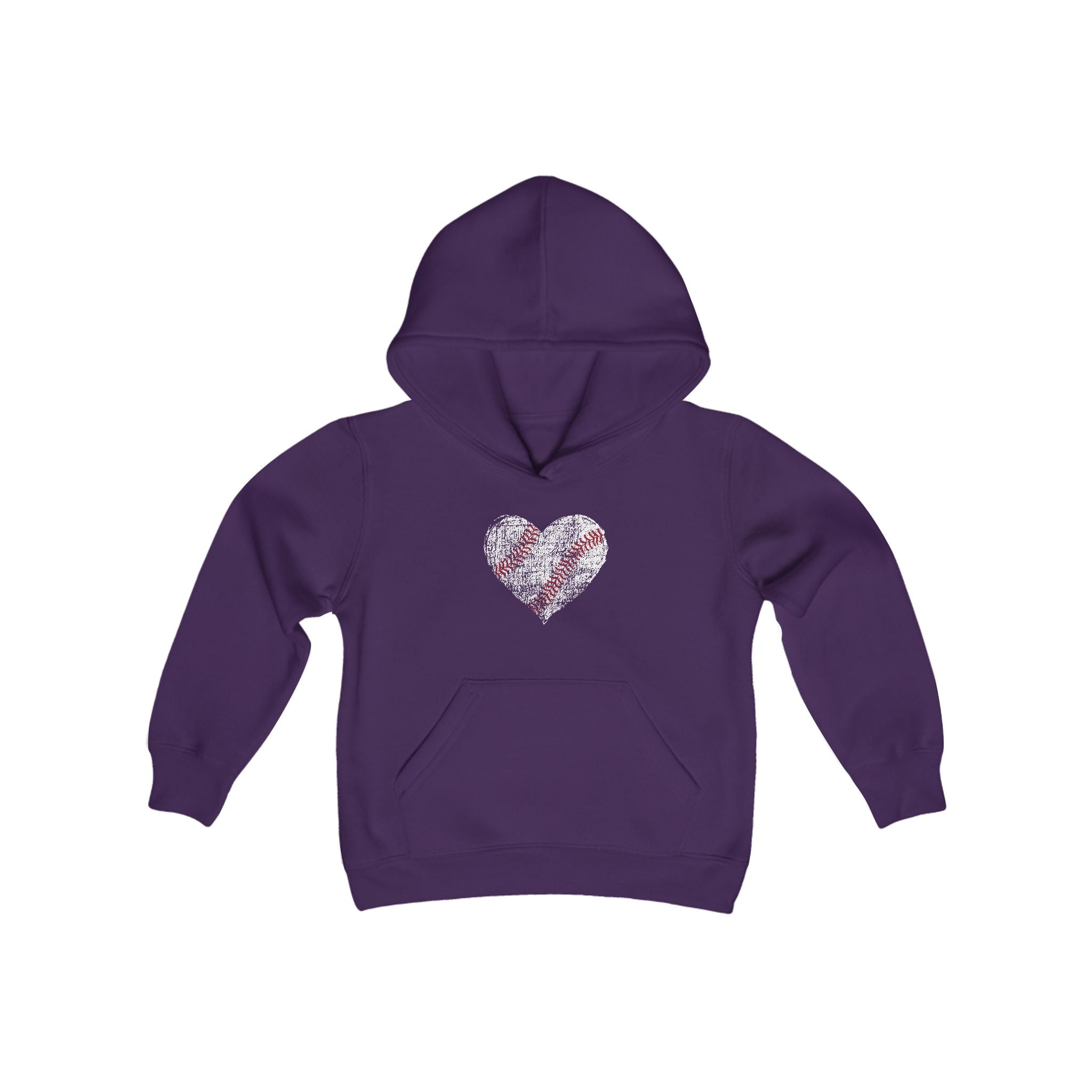 Youth Baseball Heart Hoodie