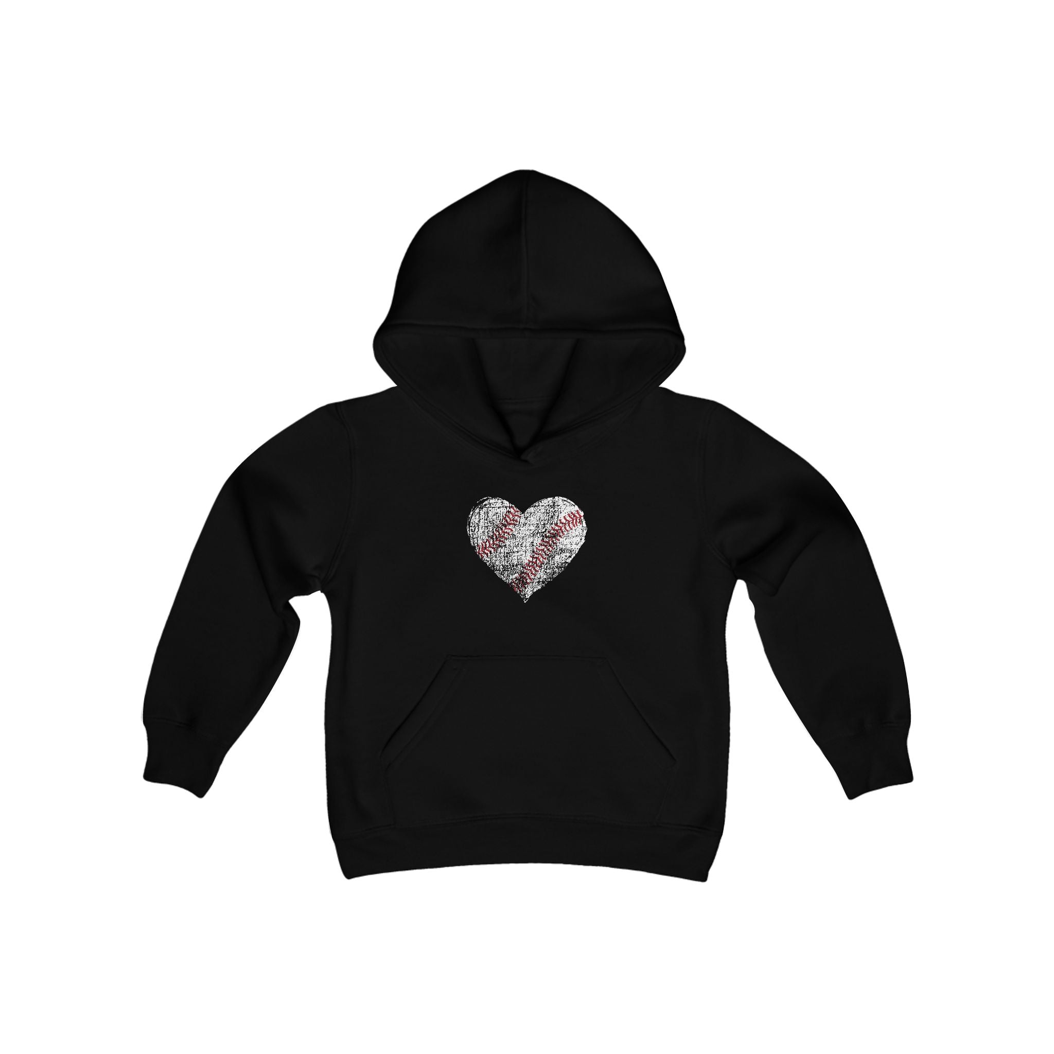 Youth Baseball Heart Hoodie