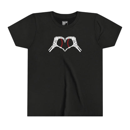 Youth Skeleton Baseball Heart Short Sleeve Tee