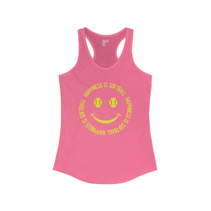 Happiness is Softball Racerback Tank