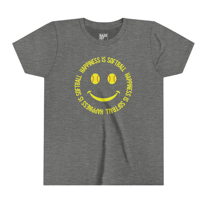 Youth Happiness is Softball T-Shirt