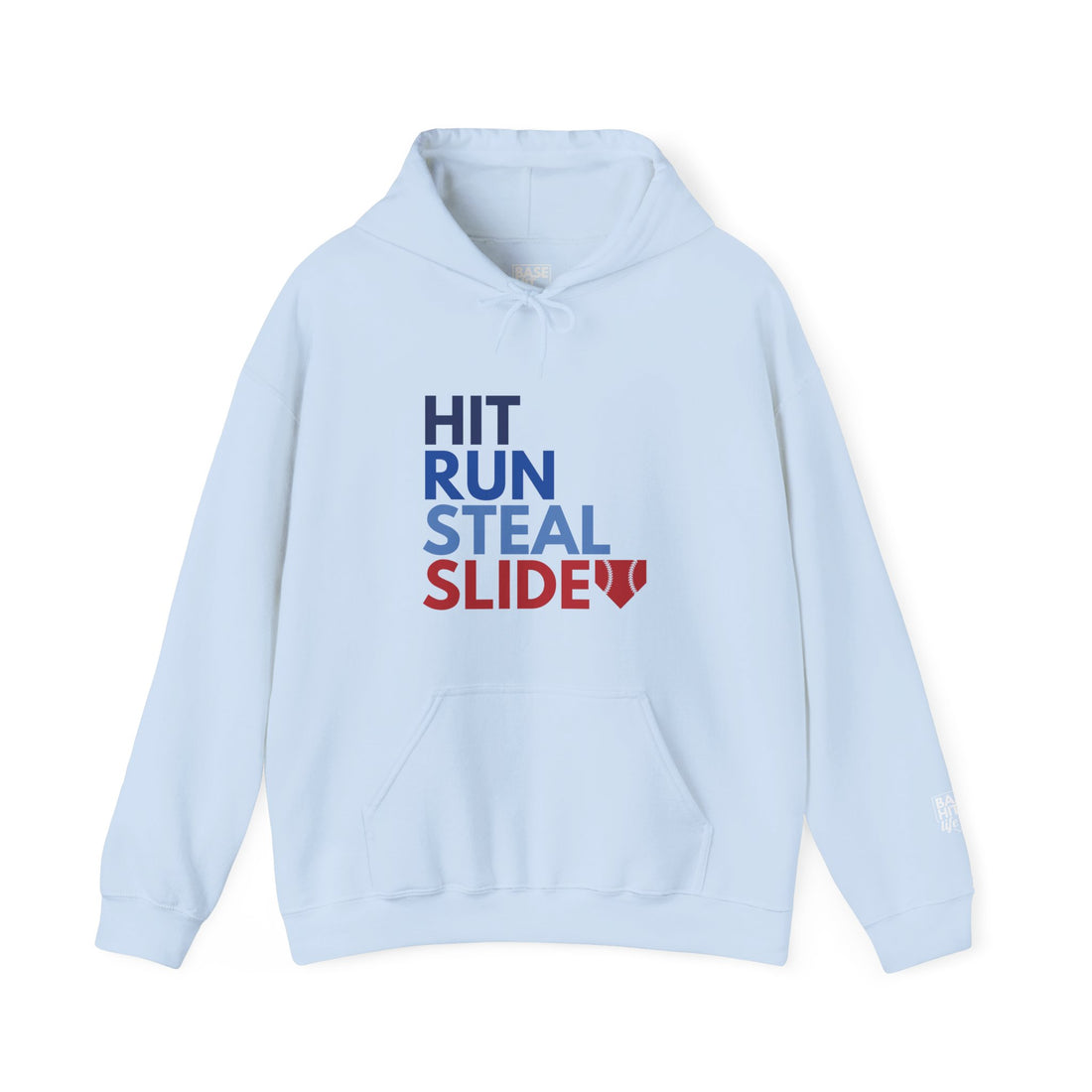 Baseball Hit, Run, Steal, Slide Home Hoodie