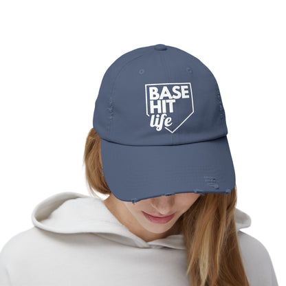 Base Hit Life Distressed Cap