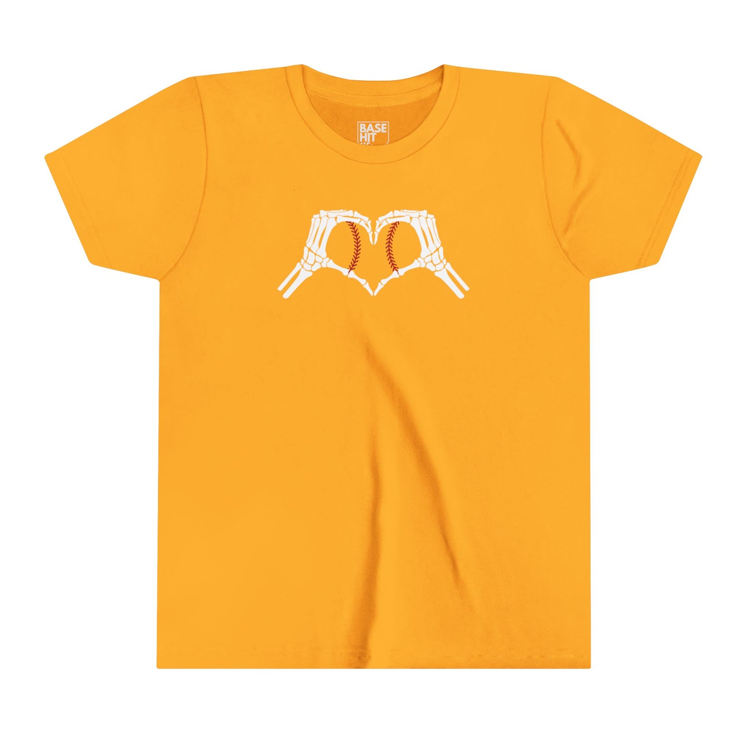 Youth Skeleton Baseball Heart Short Sleeve Tee