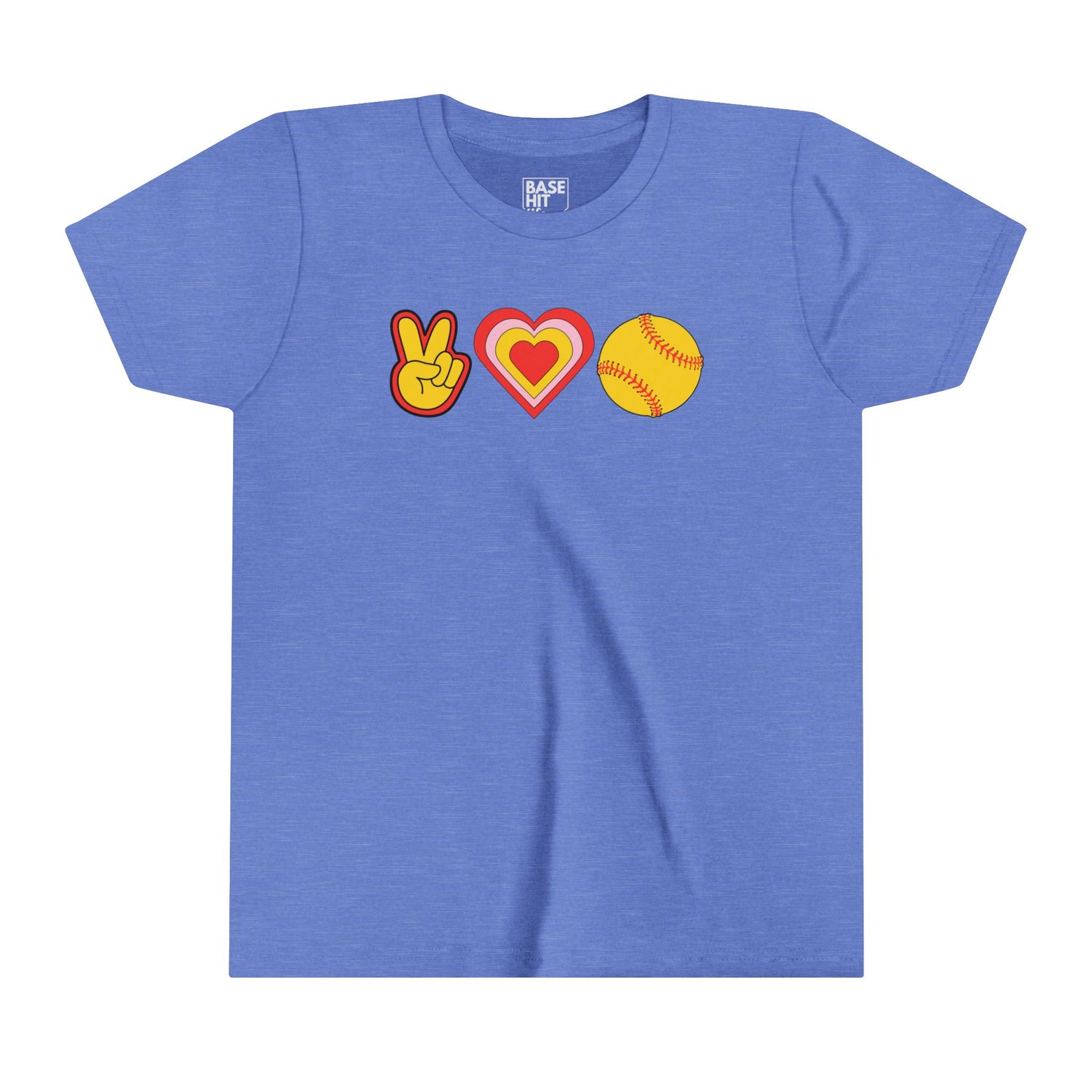 Youth Peace, Love and Softball T-Shirt