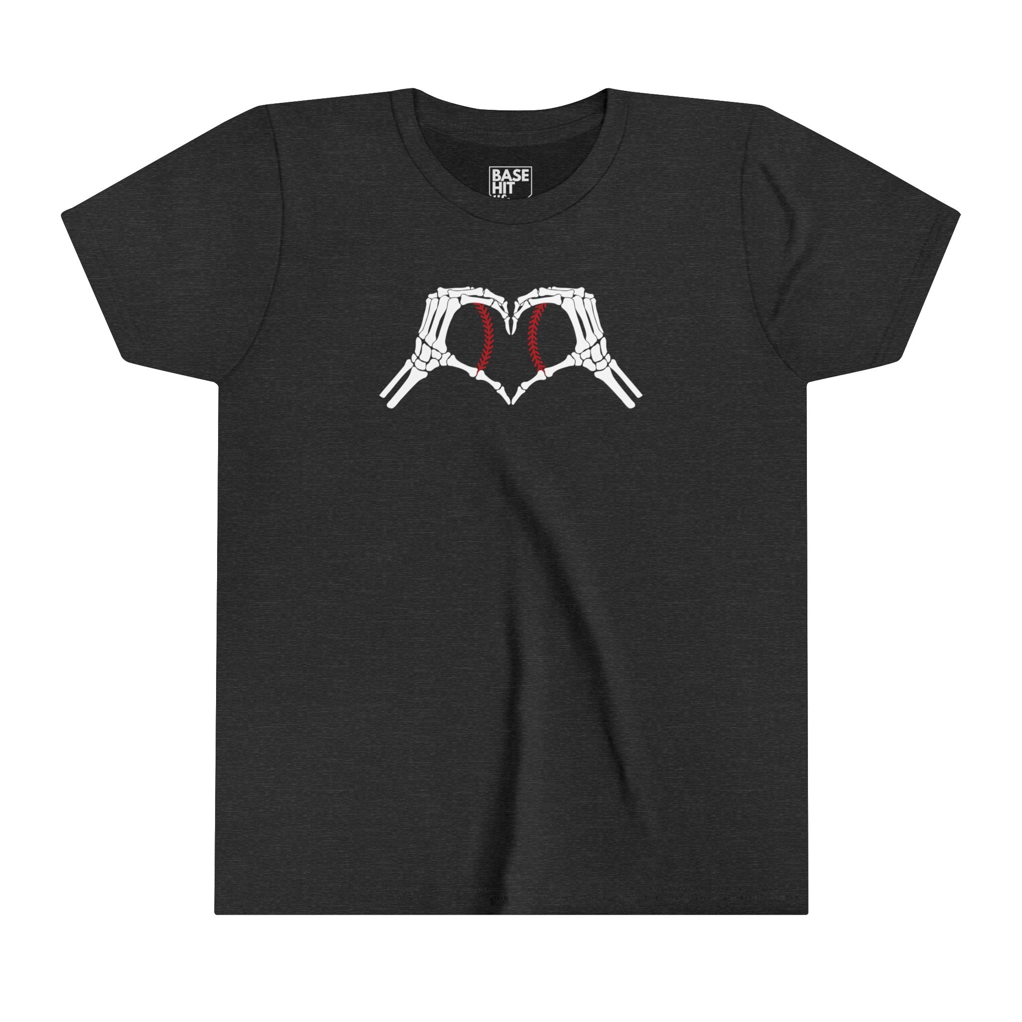 Youth Skeleton Baseball Heart Short Sleeve Tee