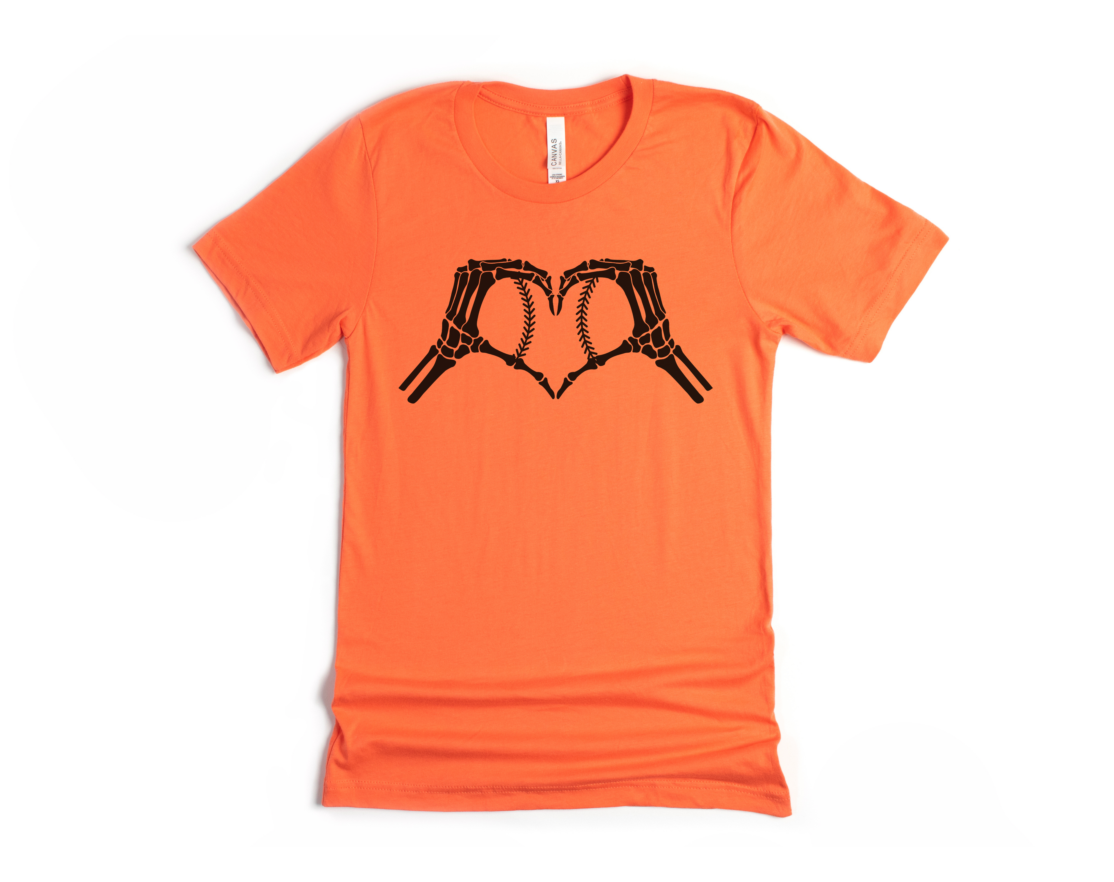 Skeleton Baseball Heart Short Sleeve Tee