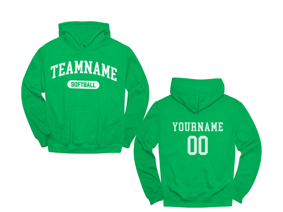 Custom Softball Team, Name &amp; Number Hoodie