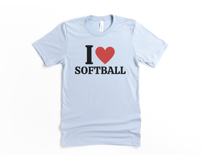 I Heart Softball Short Sleeve Tee