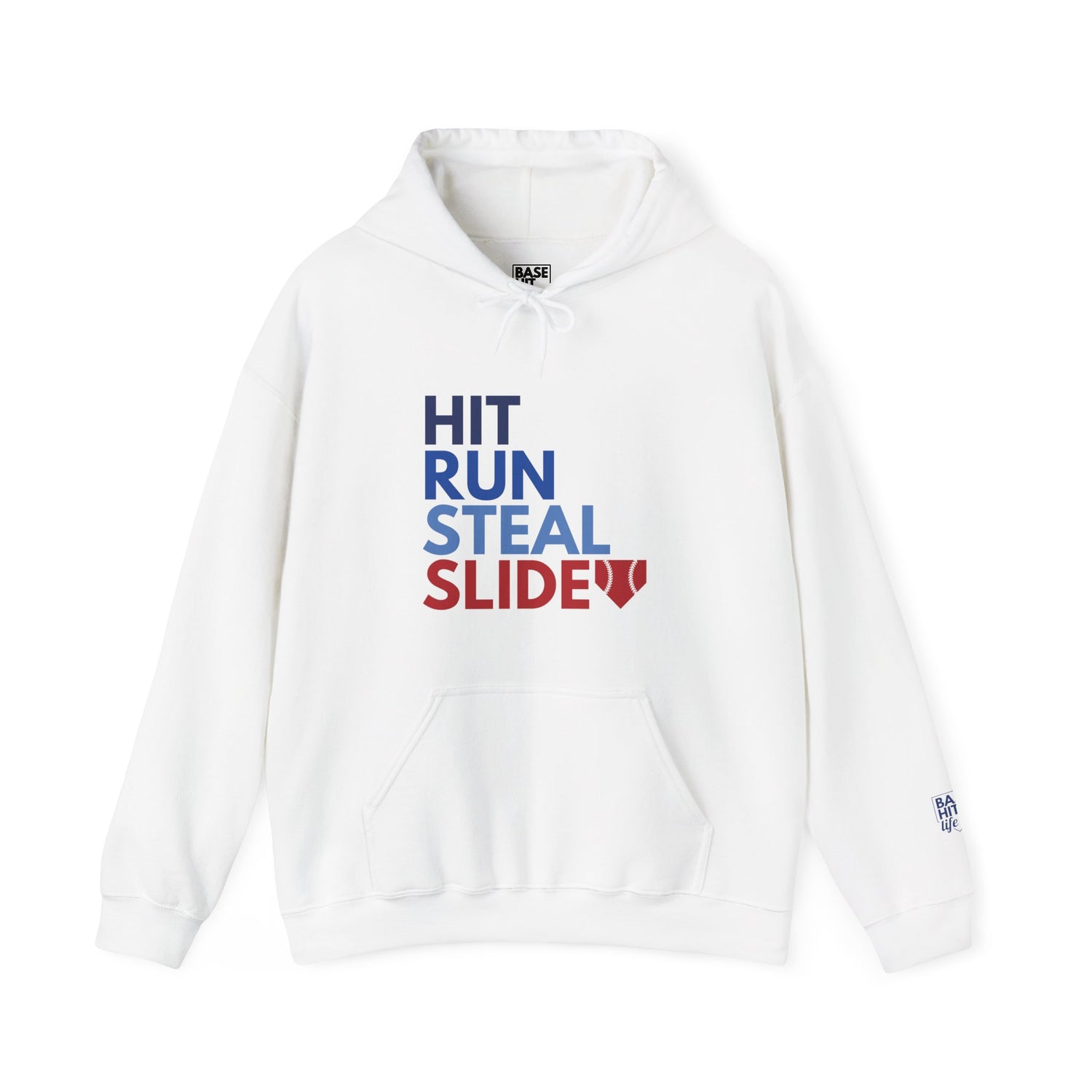 Baseball Hit, Run, Steal, Slide Home Hoodie