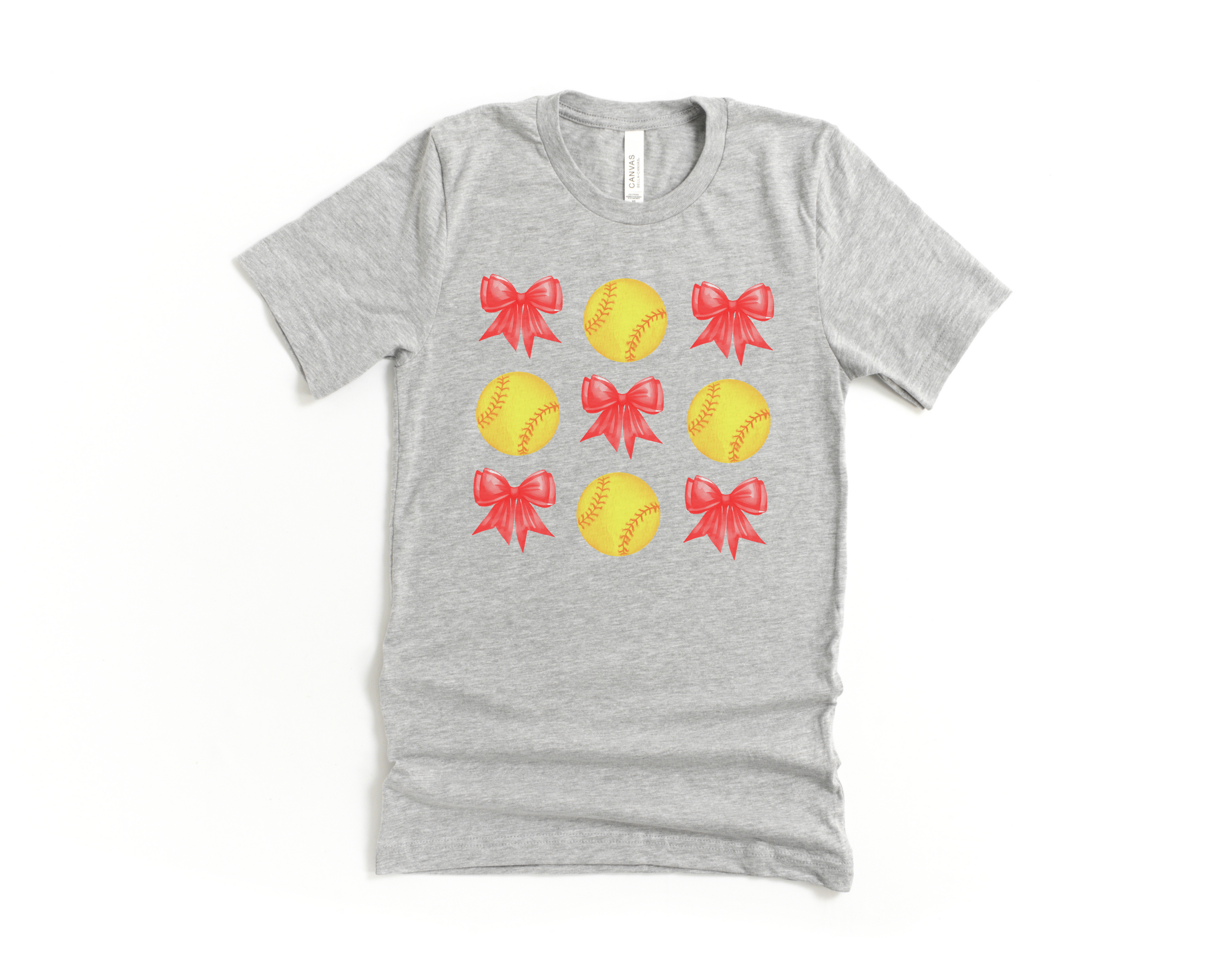 Bows and Softball Short Sleeve Tee