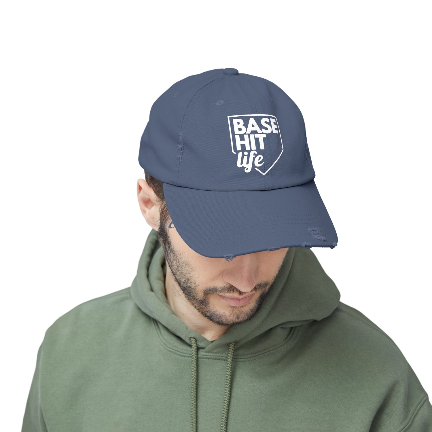 Base Hit Life Distressed Cap