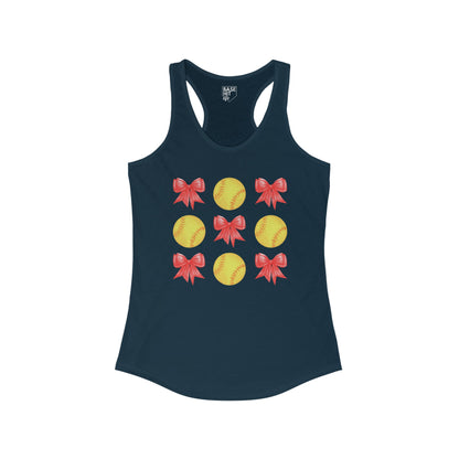 Bows and Softballs Racerback Tank