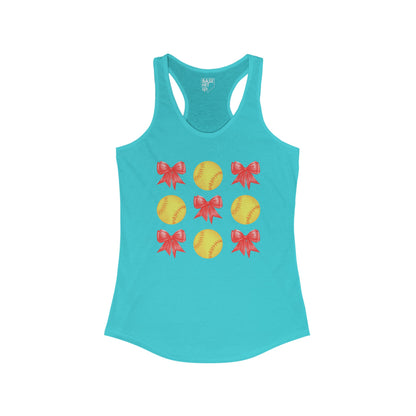 Bows and Softballs Racerback Tank