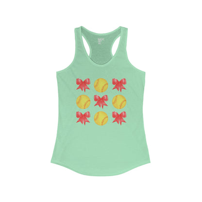 Bows and Softballs Racerback Tank