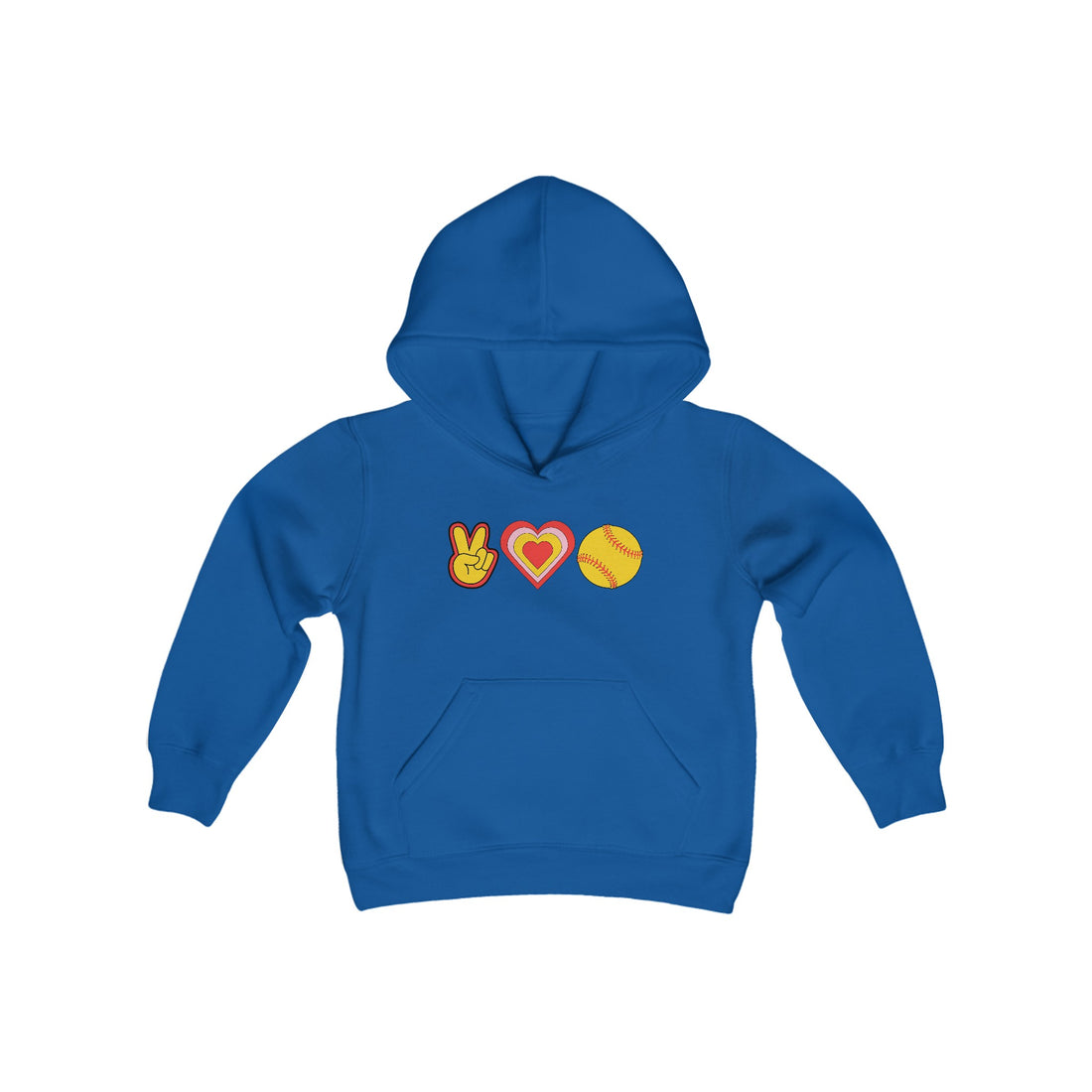 Youth Peace, Love and Softball Hoodie