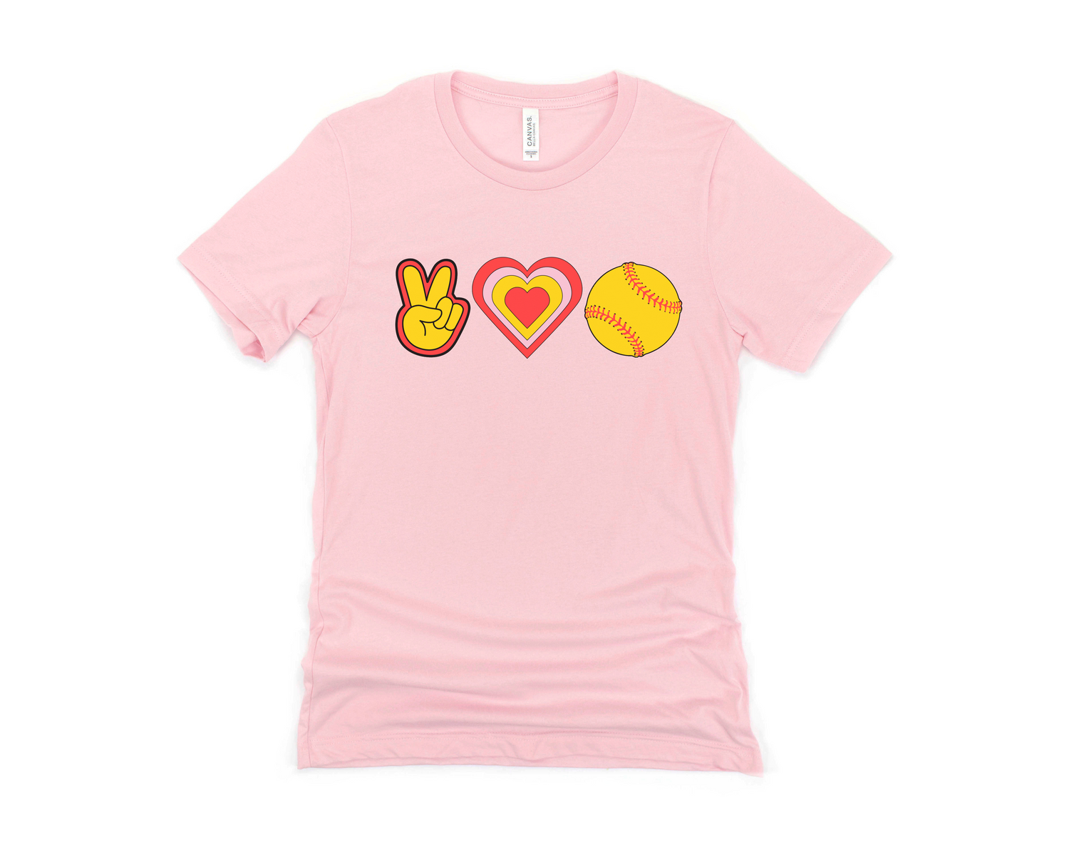 Peace, Love and Softball Short Sleeve Tee