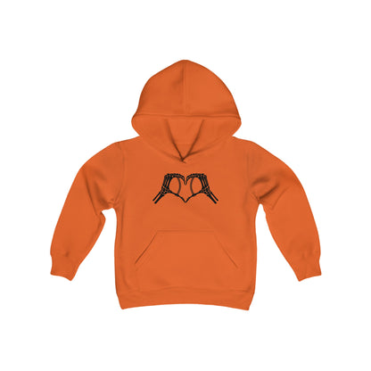 Youth Skeleton Baseball Heart Hoodie