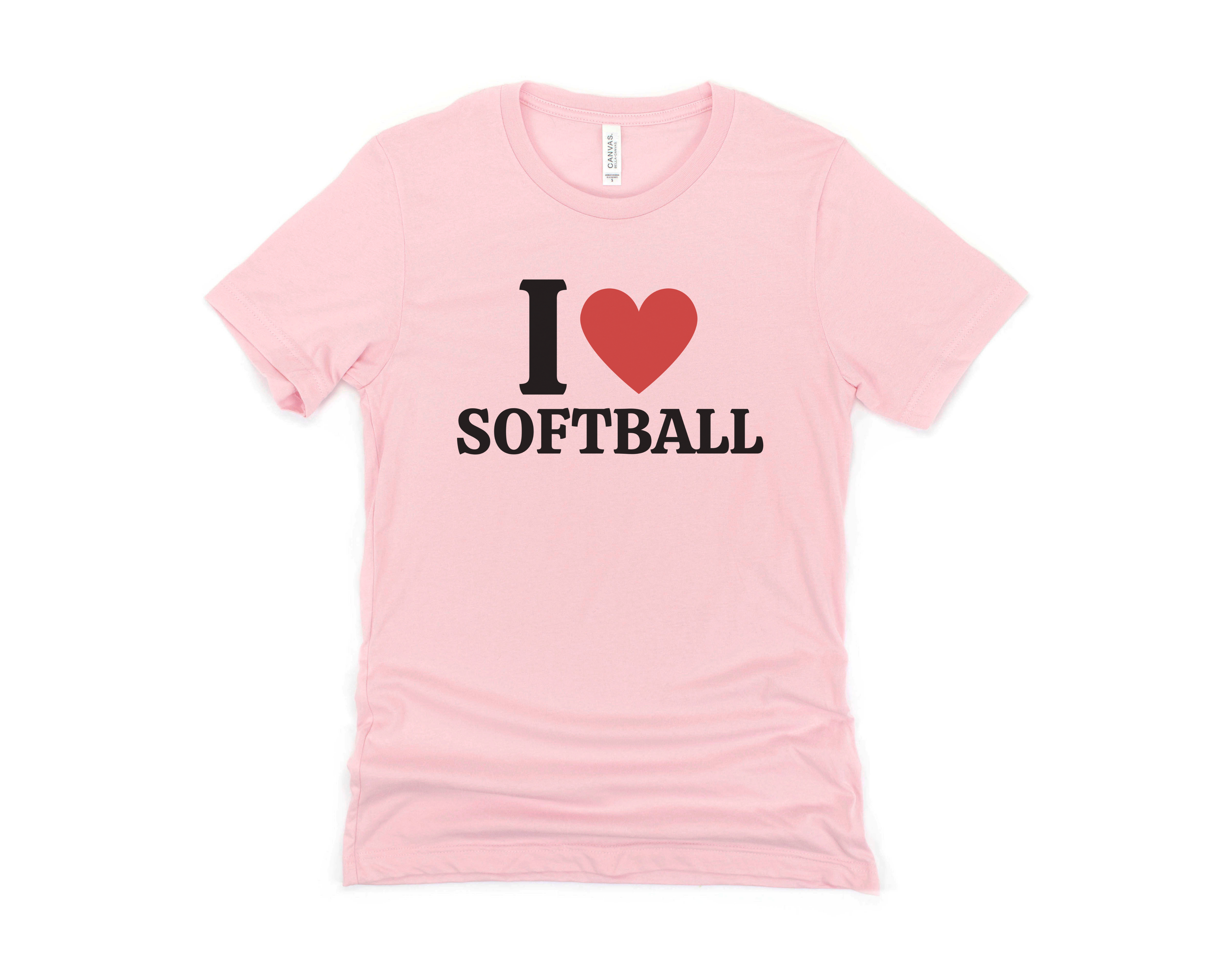 I Heart Softball Short Sleeve Tee