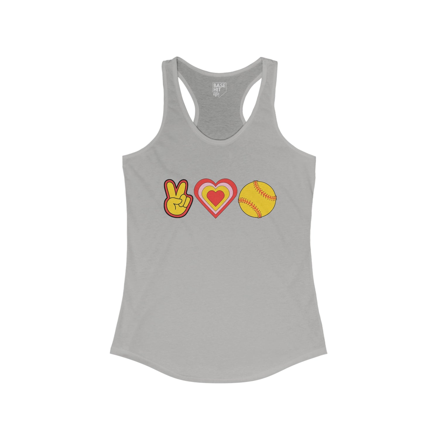 Peace, Love and Softball Racerback Tank