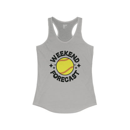 Softball Weekend Forecast Racerback Tank