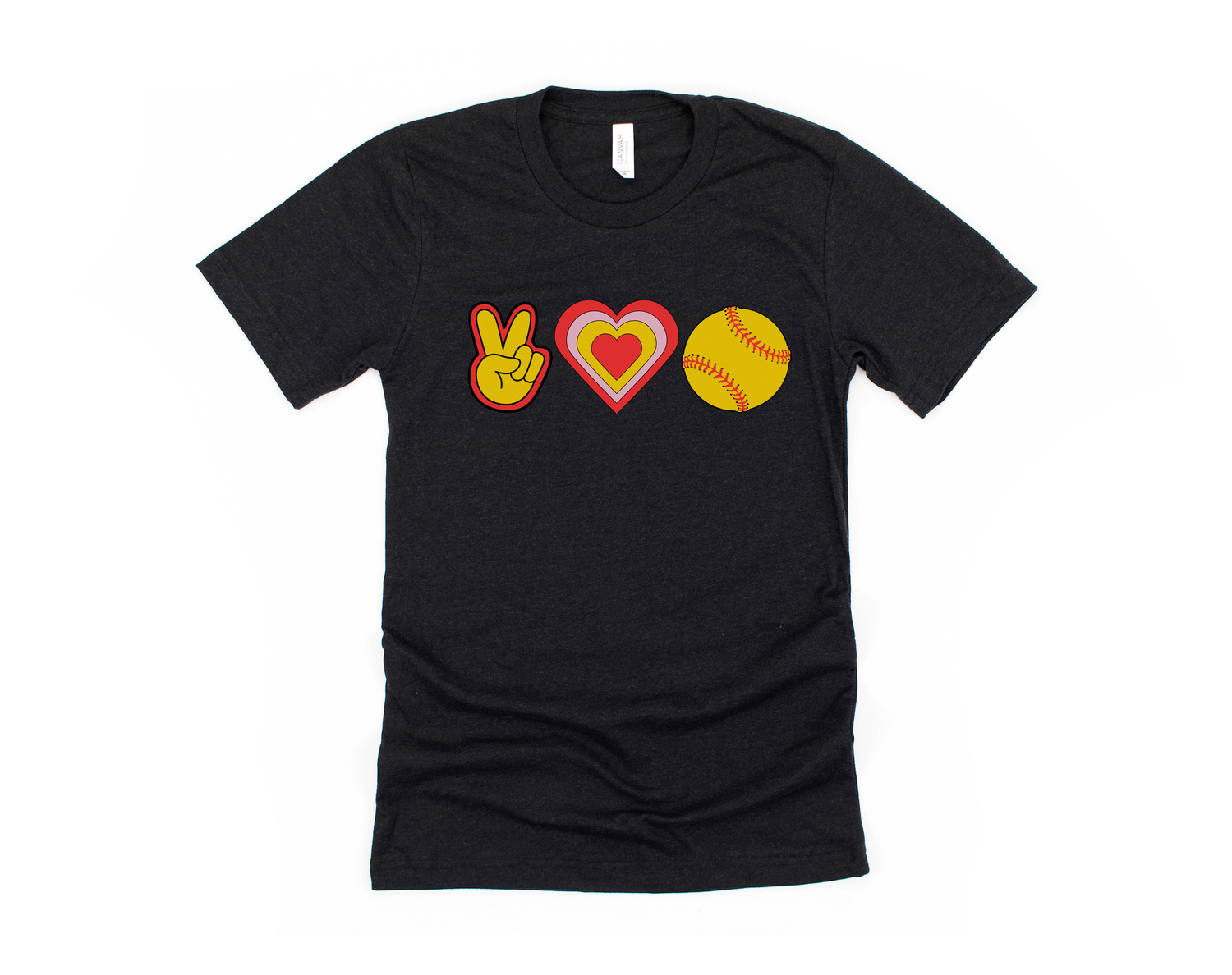 Peace, Love and Softball Short Sleeve Tee