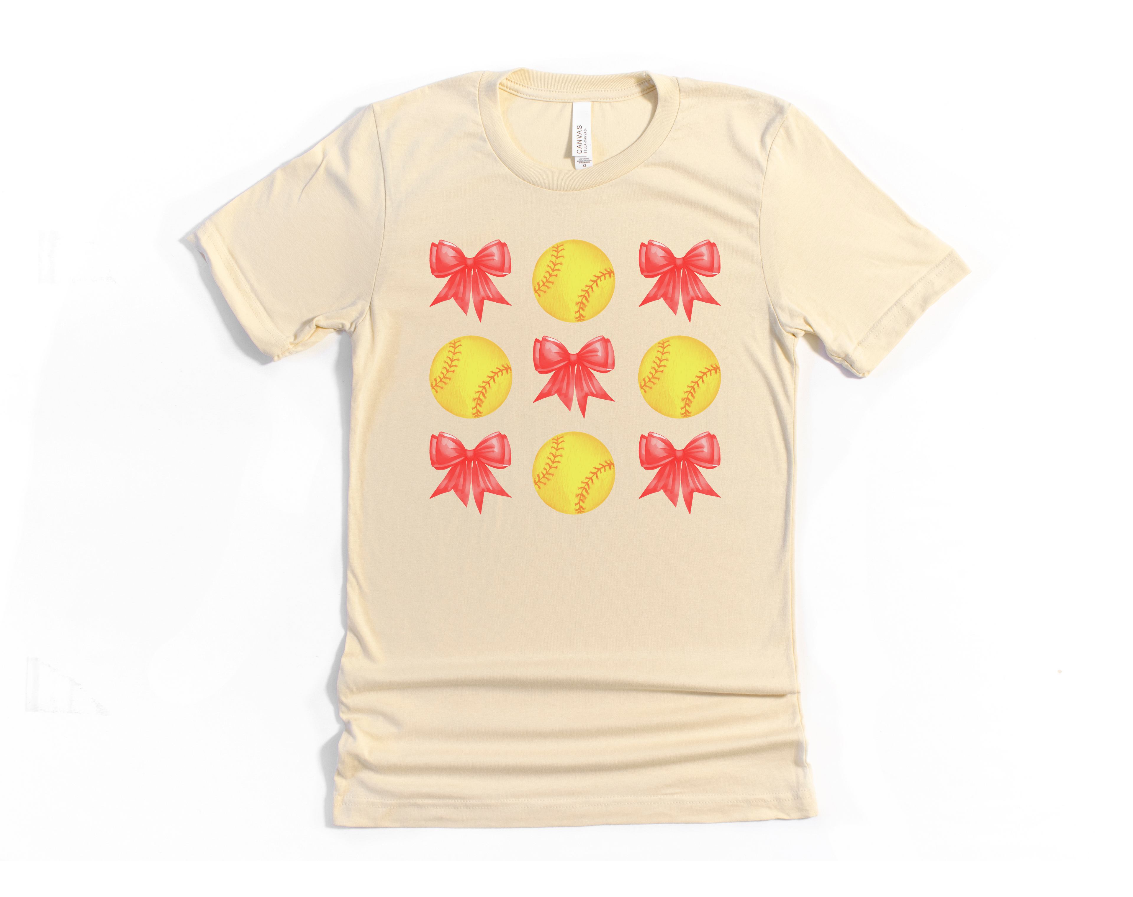 Bows and Softball Short Sleeve Tee