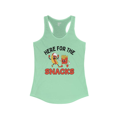 Here For The Snacks Racerback Tank