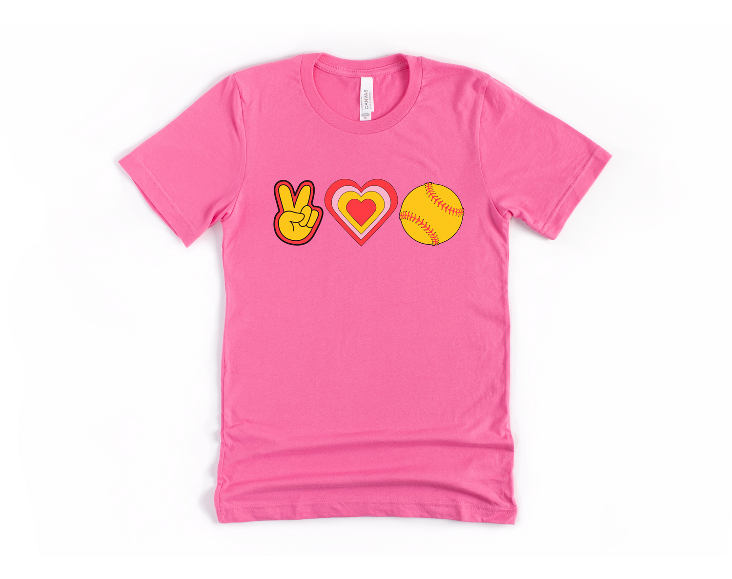 Peace, Love and Softball Short Sleeve Tee