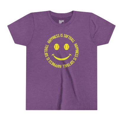 Youth Happiness is Softball T-Shirt