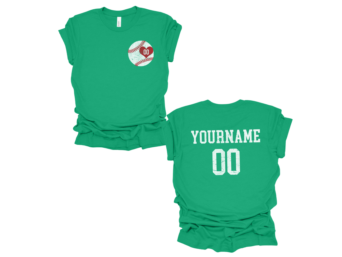 Custom Baseball Player Name &amp; Number T-Shirt