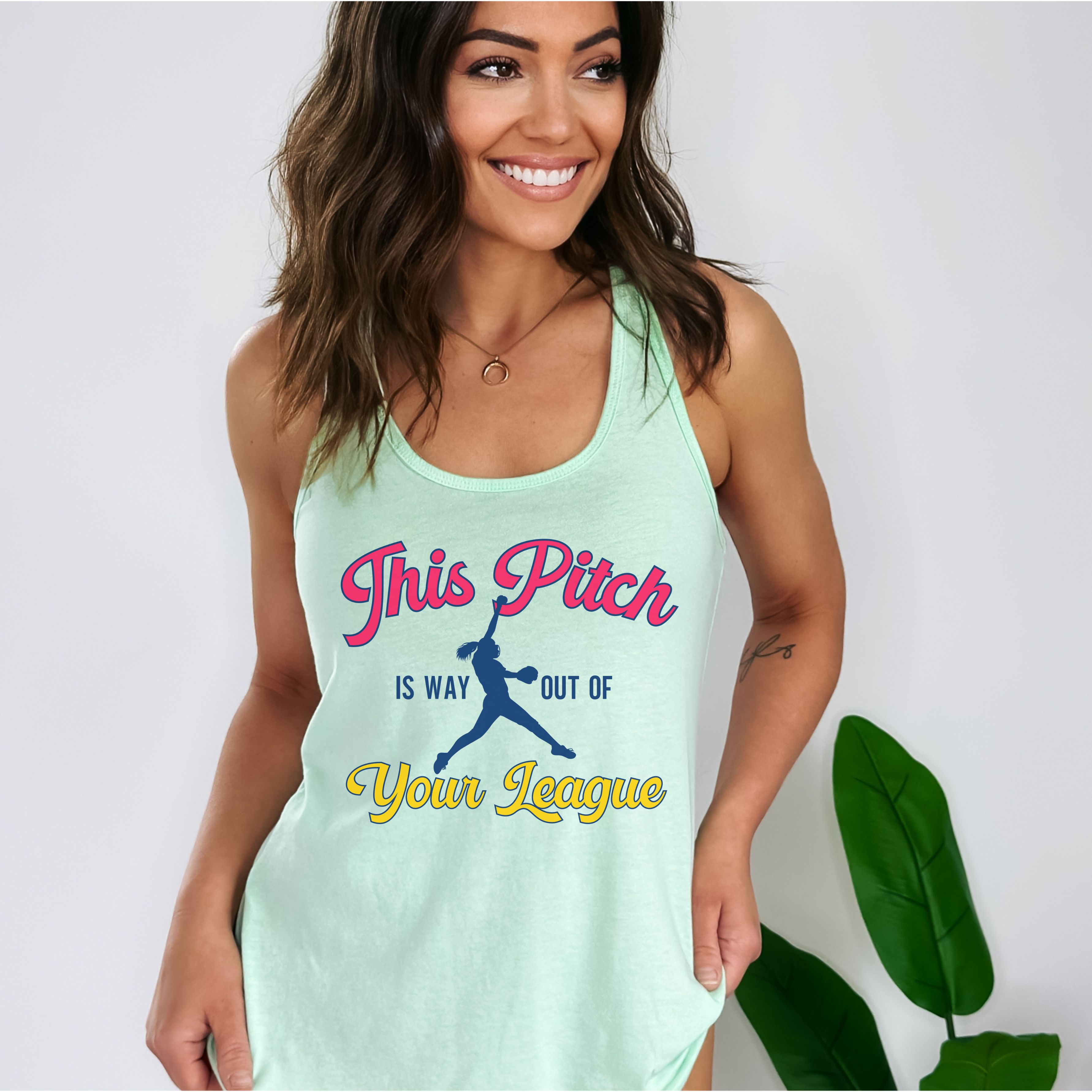 This Pitch is Way Out of Your League Racerback Tank