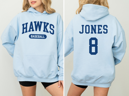 Custom Baseball Team, Name &amp; Number Hoodie