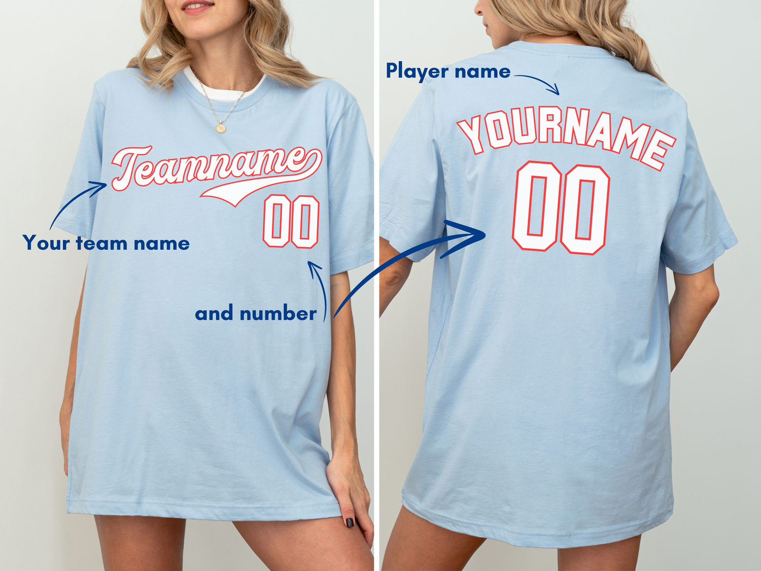 Baseball Custom Team, Name &amp; Number T-Shirt