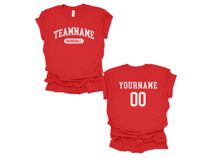 Custom Baseball Team, Name &amp; Number T-Shirt