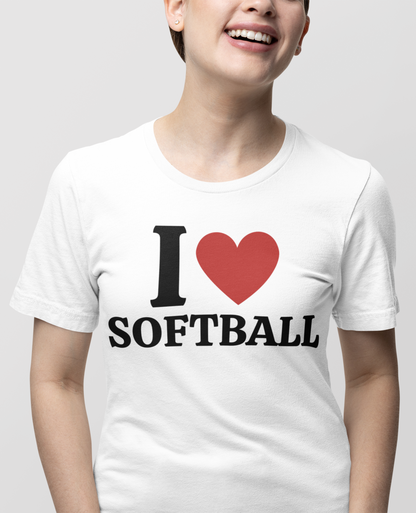 I Heart Softball Short Sleeve Tee